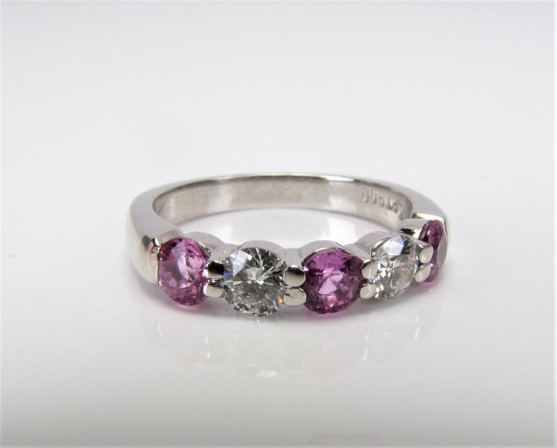 Platinum Diamond and Pink Sapphire Ring (1 of 2)