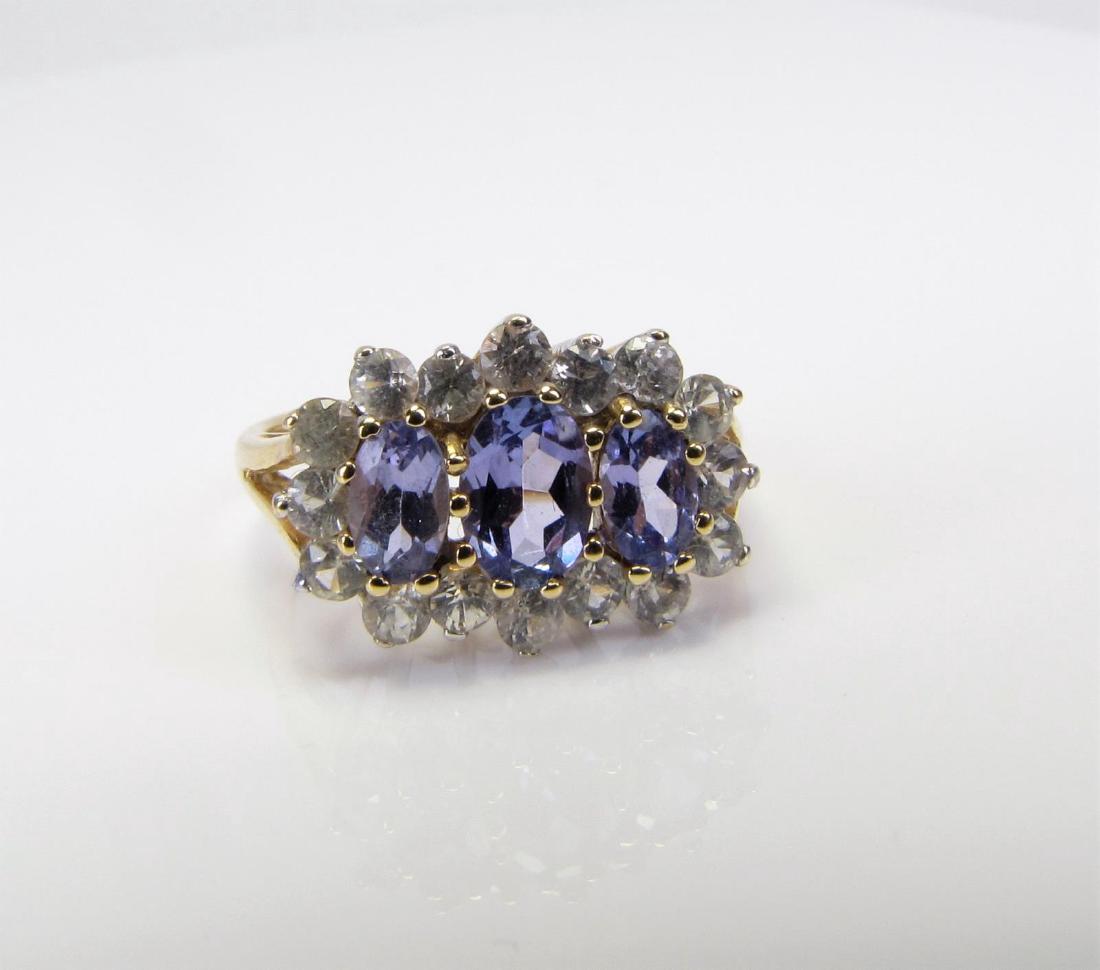 14K YG Tanzanite and White Sapphire Fashion Ring (1 of 2)