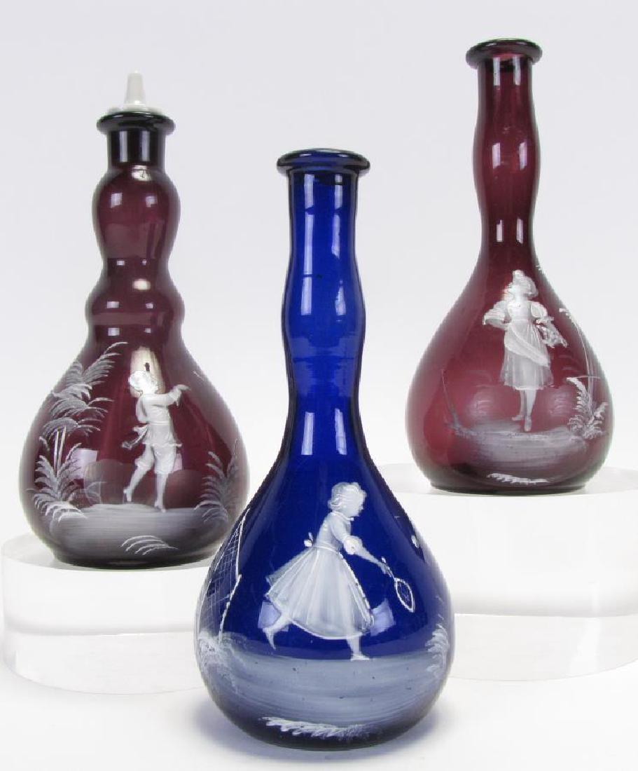 Three Antique Glass Barber Bottles (1 of 1)