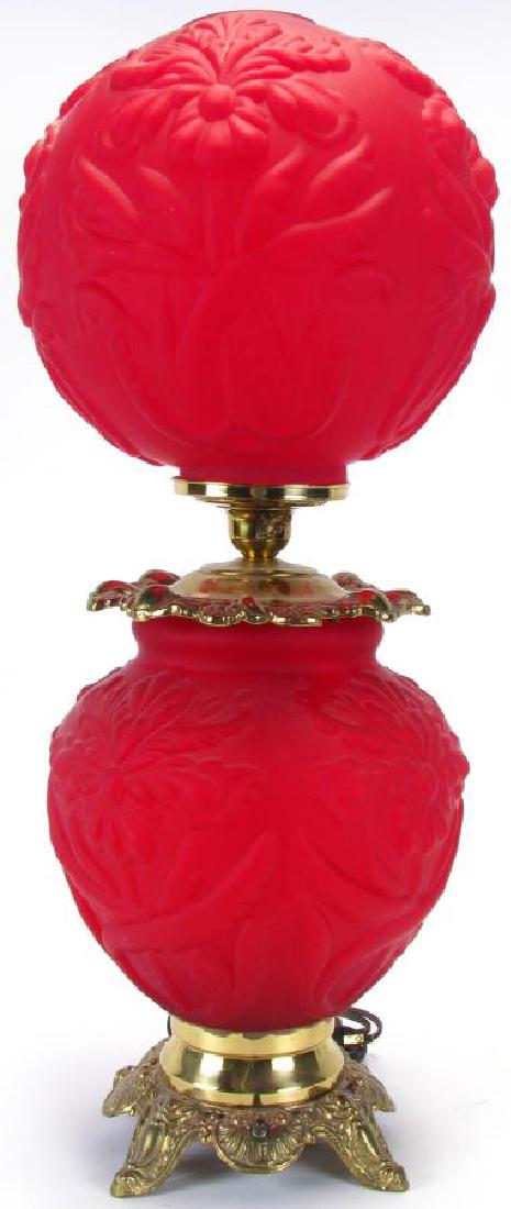 Vintage Red Glass GWTW Lamp (1 of 2)
