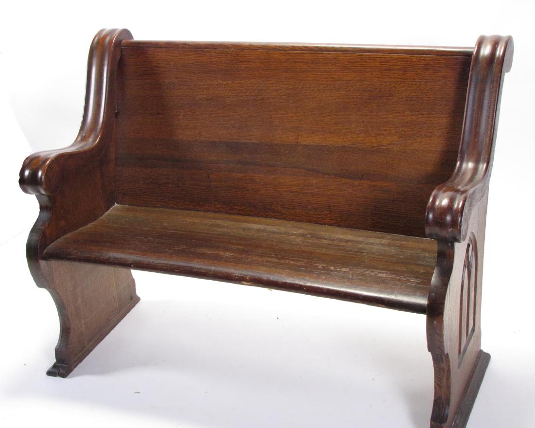 Antique Oak 4' Church Pew (1 of 3)