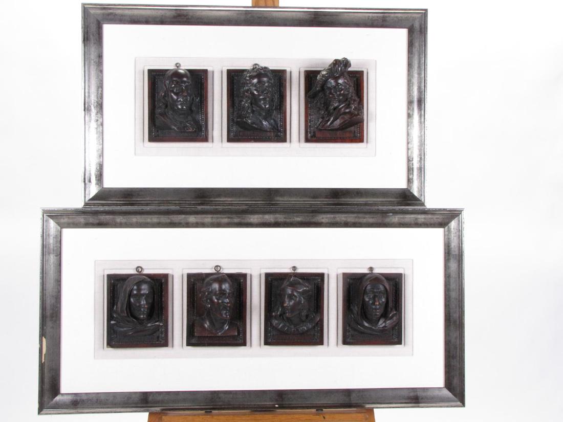 Two, Plaques Featuring Historic Portrait Carvings (1 of 3)