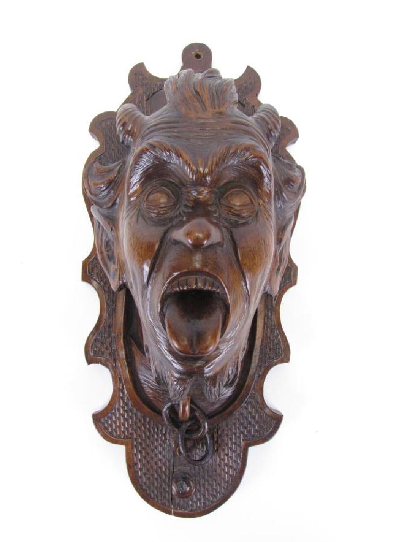 Antique French Walnut Gargoyle Wall Hanging (1 of 3)
