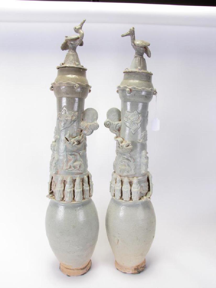 Pair of Antique Oriental Clay Jars (1 of 2)
