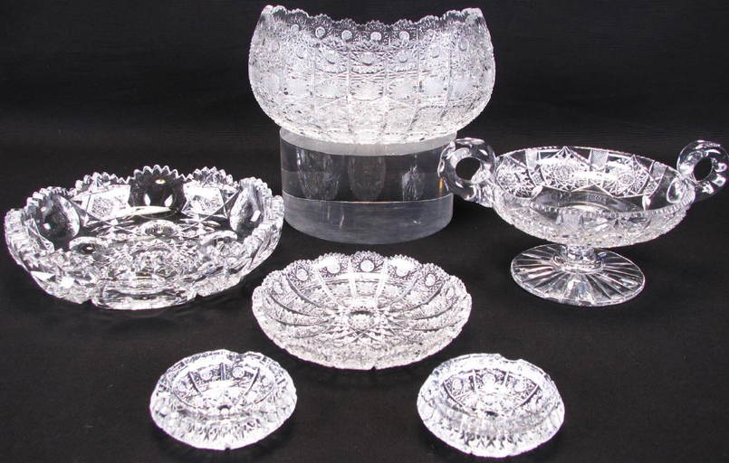 Group Of Cut Glass Tableware