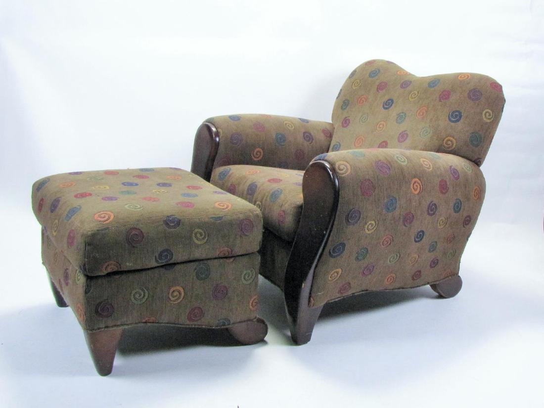 Contemporary Armchair and Ottoman, Thayer-Coggin (1 of 1)