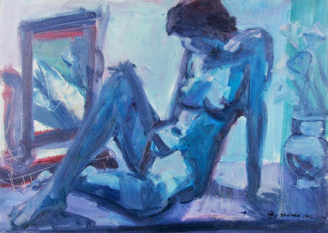 Brian Ballard 20X27 O/C "Grainne on Table": Brian Ballard (Ireland, b 1953) 20X27 , O/C , signed lower right, 2003 , "Grainne on Table" , Depicting: female nude with mirror purchased 2004, UK gallery, retail 6,000 GBP