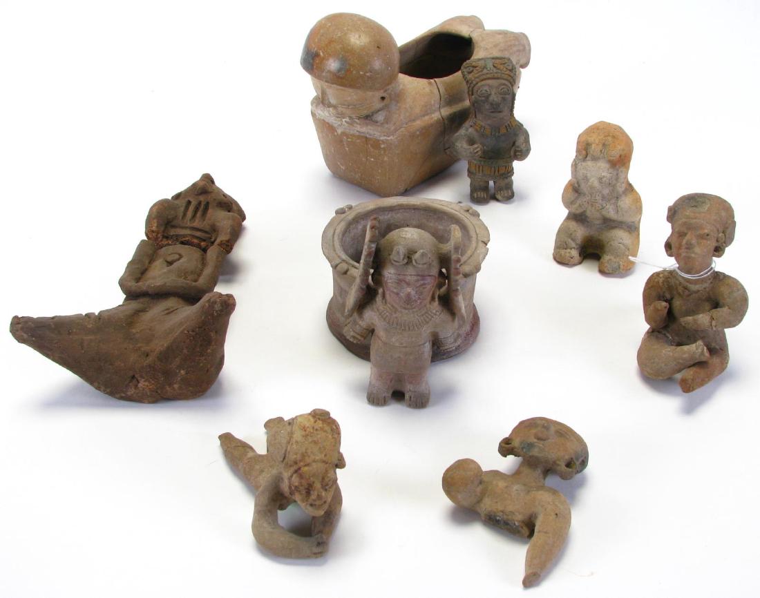 Group of Pre-Columbian Clay Figures and Vases (1 of 11)