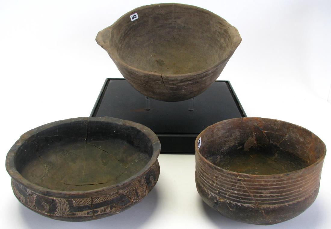 Three Antique Pottery Bowls (1 of 9)