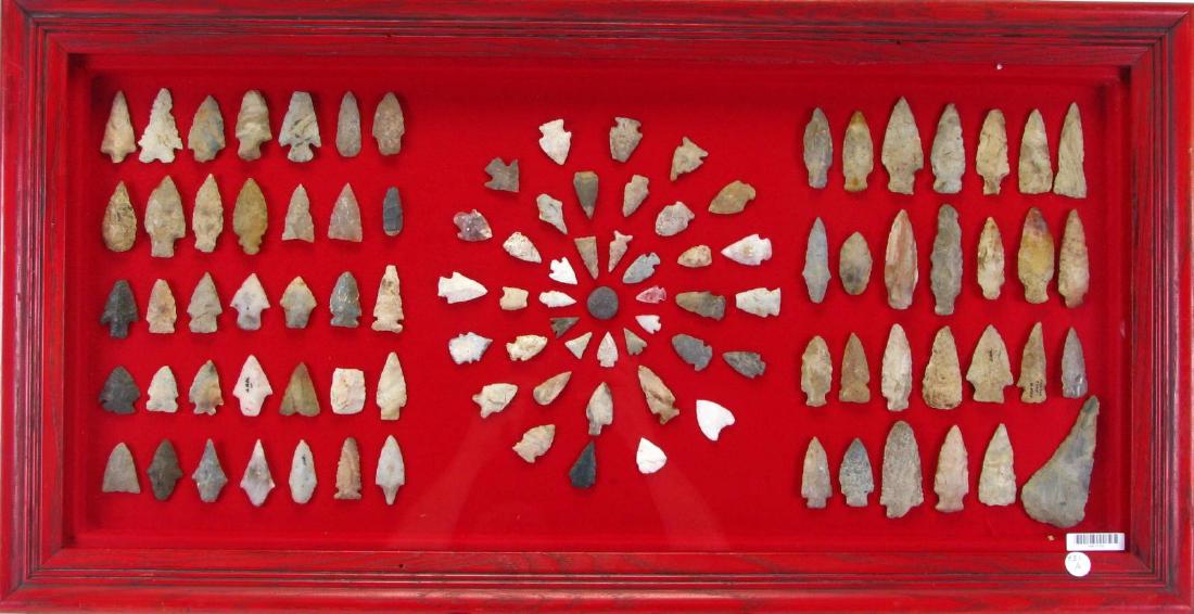 Framed Collection of Native American Arrowheads (1 of 4)