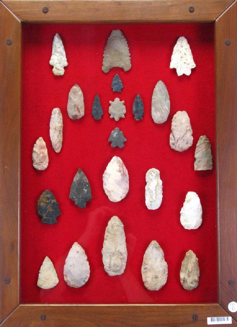 Framed Native American Arrowheads and Tools (1 of 9)