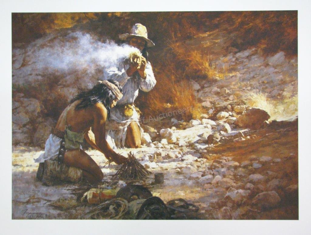 Howard Terpning Print, "The Apache Fire Makers" (1 of 2)