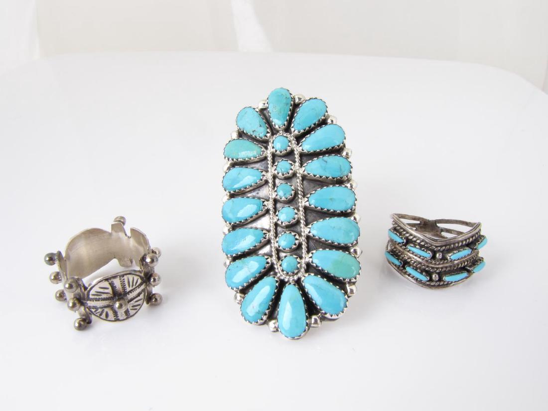 Three Sterling, Turquoise Southwest Rings (1 of 1)
