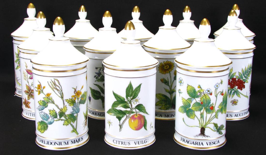 Set of Warin Limoges Porcelain Apothecary Jars (1 of 3)