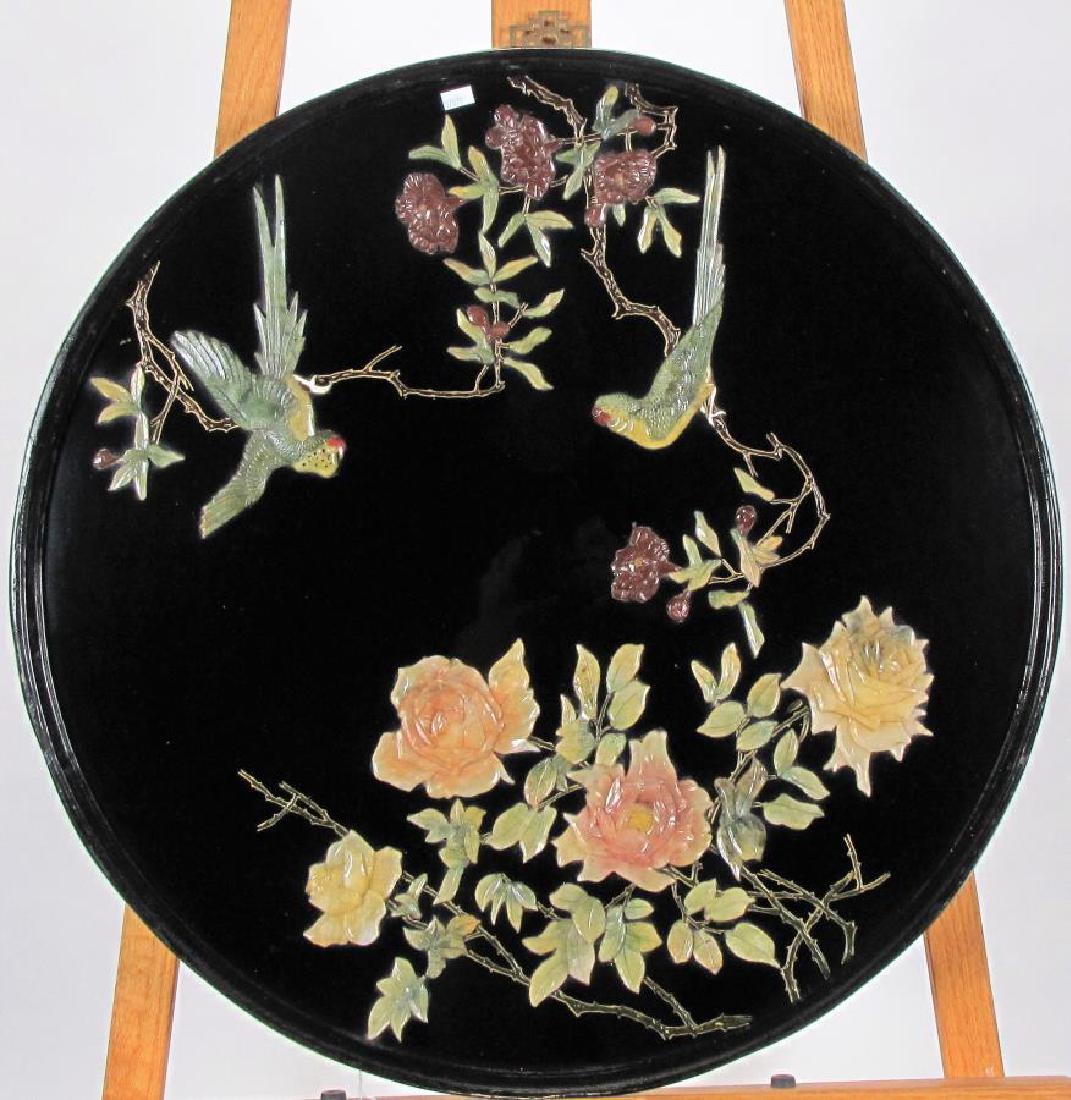 Oriental Black Lacquer Wall Hanging (1 of 3)