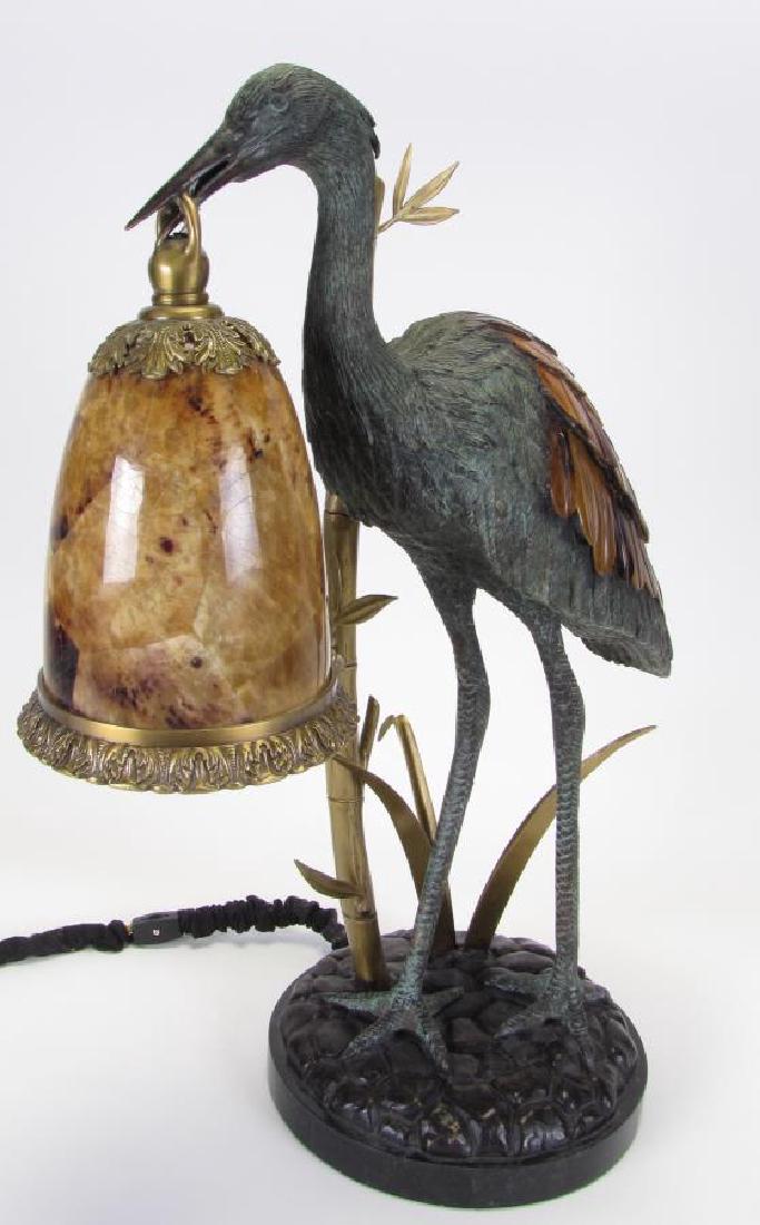 Maitland-Smith Bronze Crane Lamp (1 of 6)