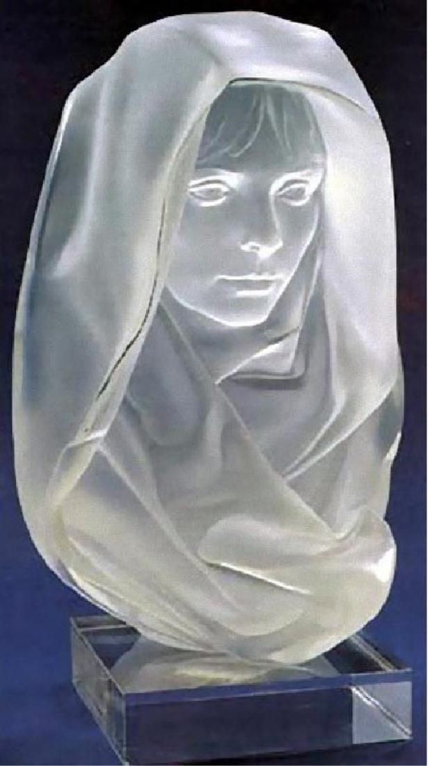 Frederick Hart Acrylic Sculpture, "Penumbra": Frederick Hart (1943-1999 American) ''Penumbra'' 1989 Acrylic Sculpture 19.5''x12'. Signed and numbered near base 98/350 edition. Excellent condition, includes lighted pedestal