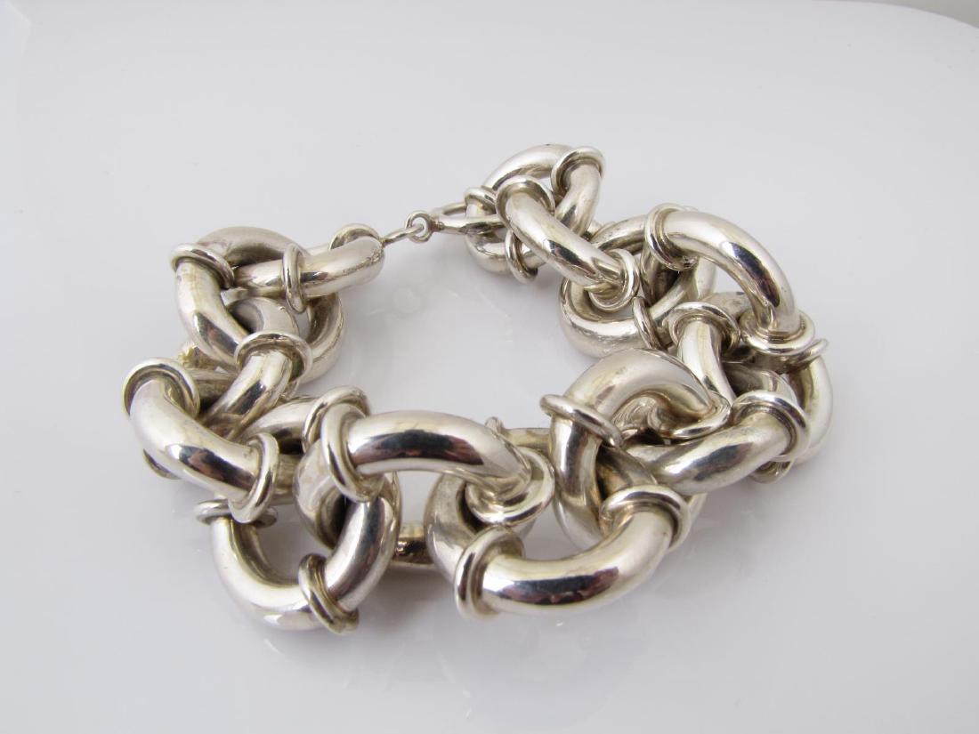 Heavy Sterling Silver Link Bracelet (1 of 1)