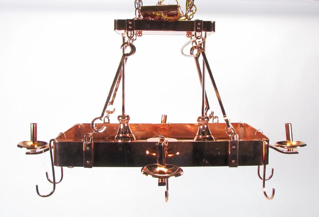 Six Light Hanging Copper Pot Rack (1 of 1)