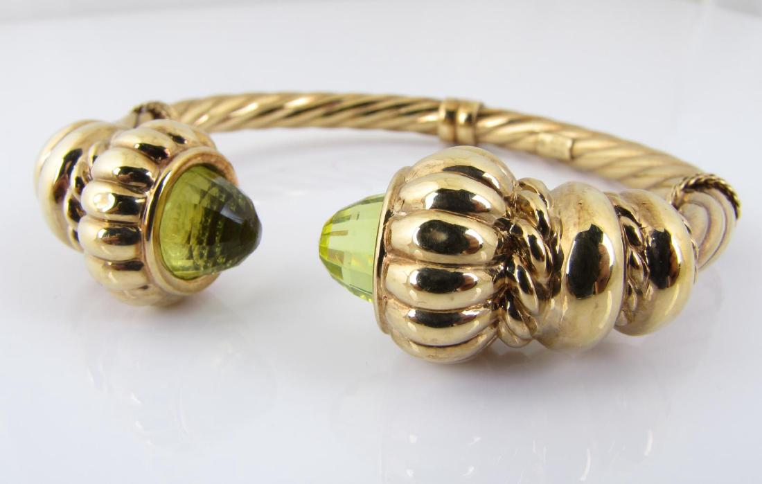 14K Yellow Gold Peridot Cuff Bracelet (1 of 1)