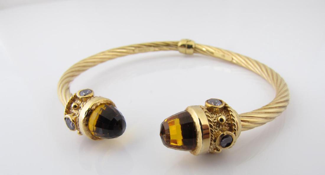 14K Briolette Citrine, Amethyst Bangle Bracelet (1 of 1)