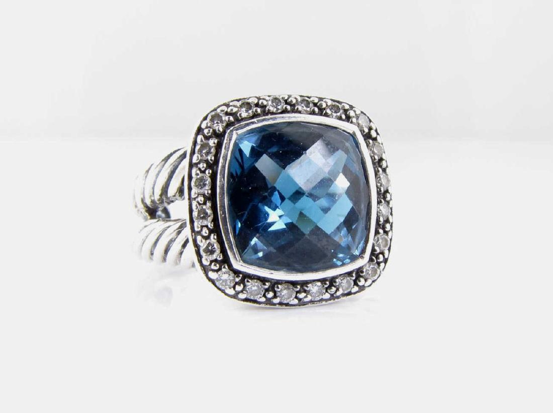 David Yurman Blue Topaz, Diamond Albion Ring (1 of 2)
