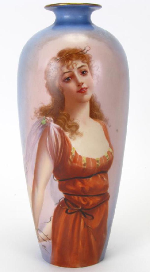 Antique Willets Belleek Porcelain Portrait Vase (1 of 6)
