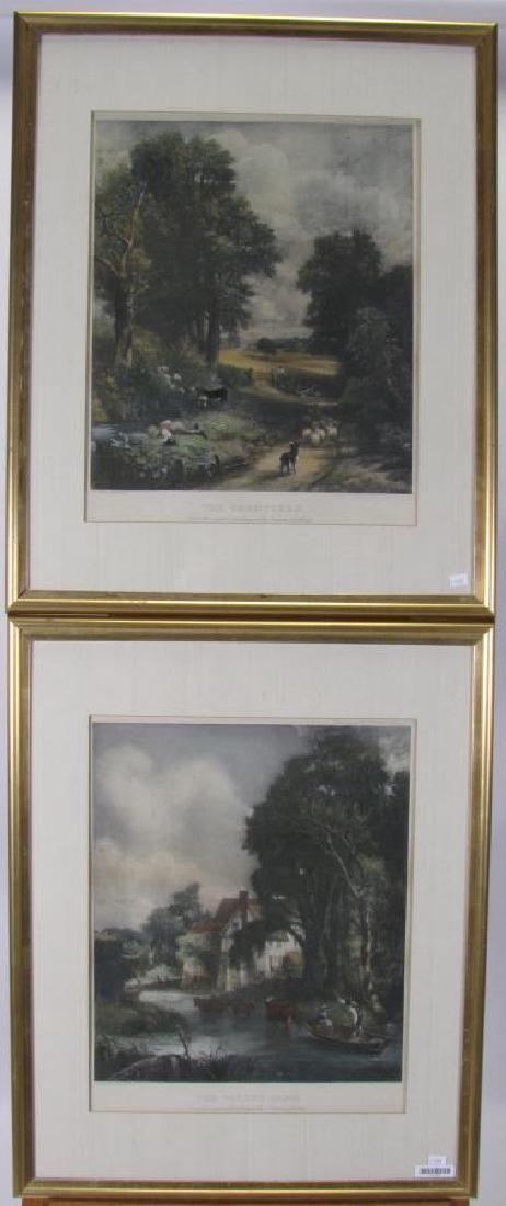 Two Prints after John Constable: Two framed prints, after the originals by John Constable, R.A., "The Valley Farm", and "The Cornfield", published by Lee Brothers of London, each size as framed 25 x 20"