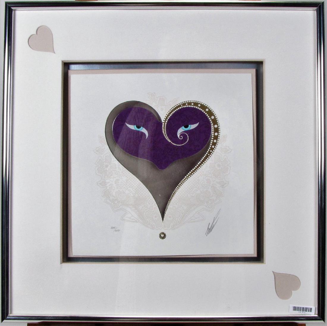 Limited Edition Lithograph, "Heart 1 Purple", Erte (1 of 6)