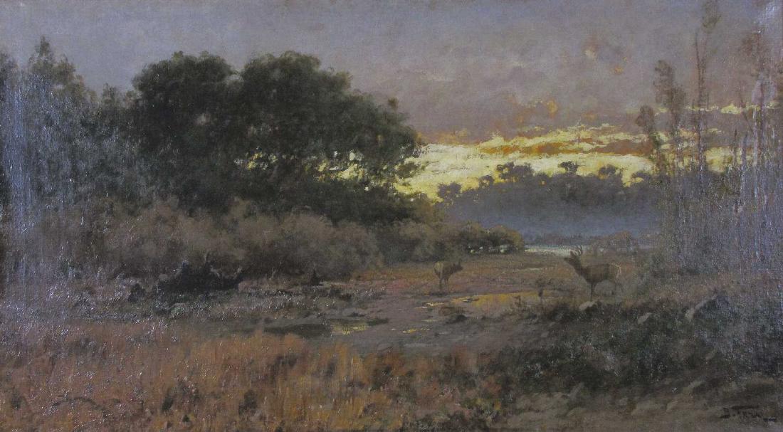 John Fery 20x36 O/C Landscape with Deer (1 of 3)