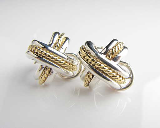 Tiffany Co 18k Sterling X Earrings