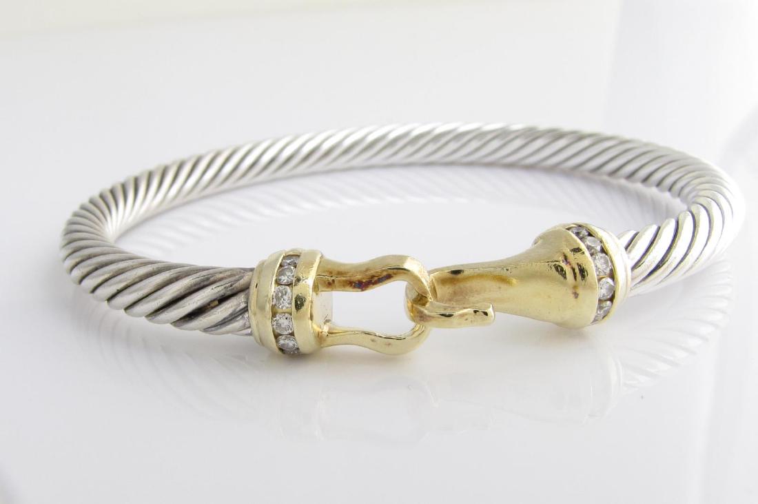 18K/Sterling David Yurman Diamond Buckle Bracelet (1 of 1)