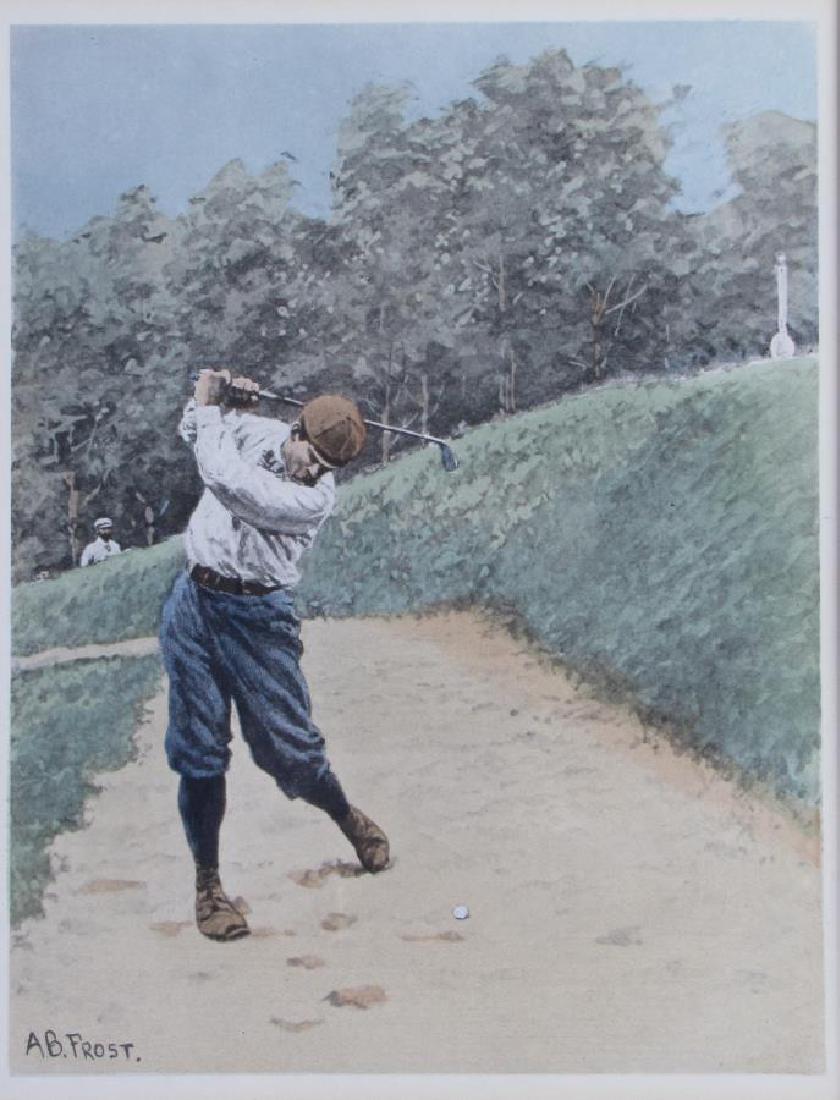 After AB Frost Lithograph, Golfing Out of Bunker (1 of 3)