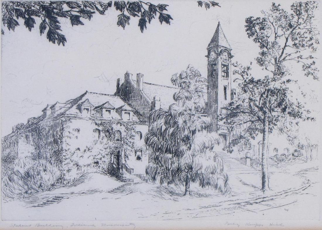 Percy Hill Indiana University Etching (1 of 4)