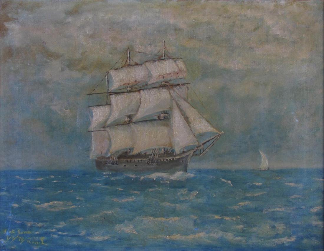 Unclearly Signed 17 x 22 O/C Santa Lucia (1 of 3)