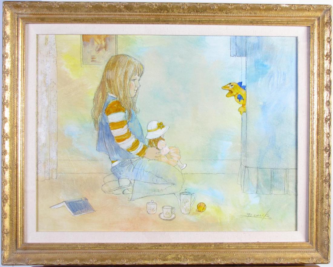 William Benecke 18x24 O/C "Puppet Show" (1 of 3)