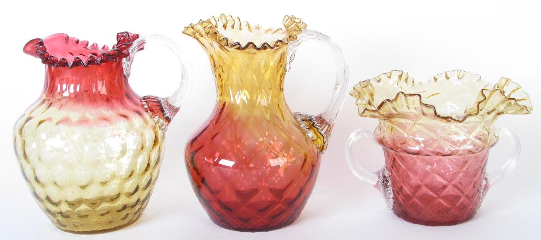 Amberina Glass Pitchers and Vase (1 of 4)