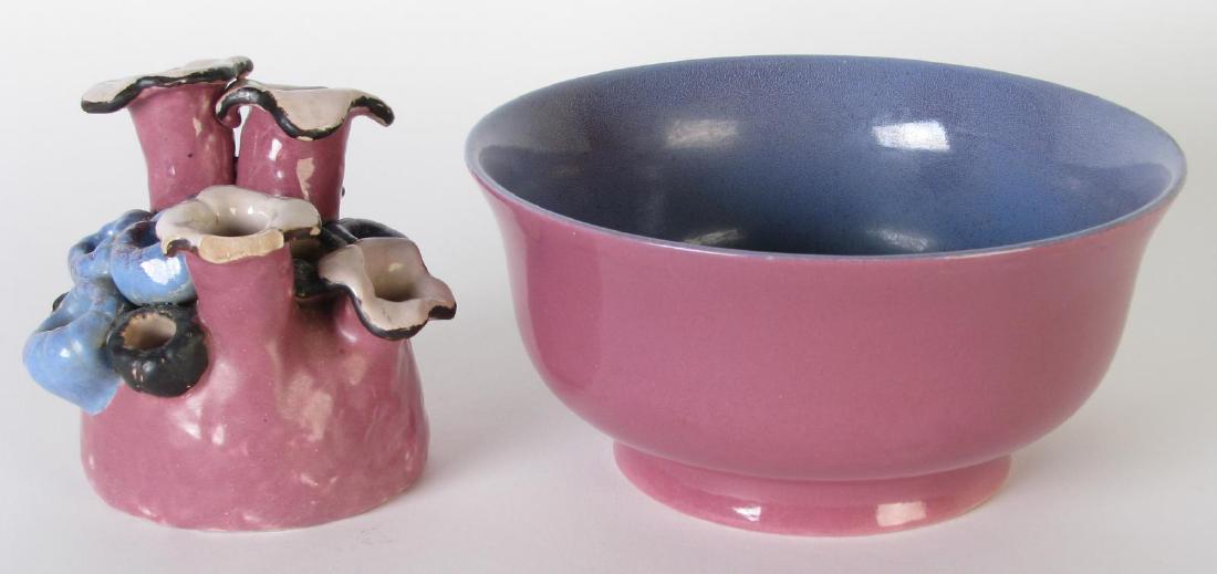 Overbeck Pottery Bowl and Flower Frog (1 of 8)