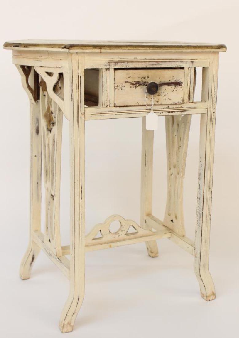 White Painted Antique Side Table
