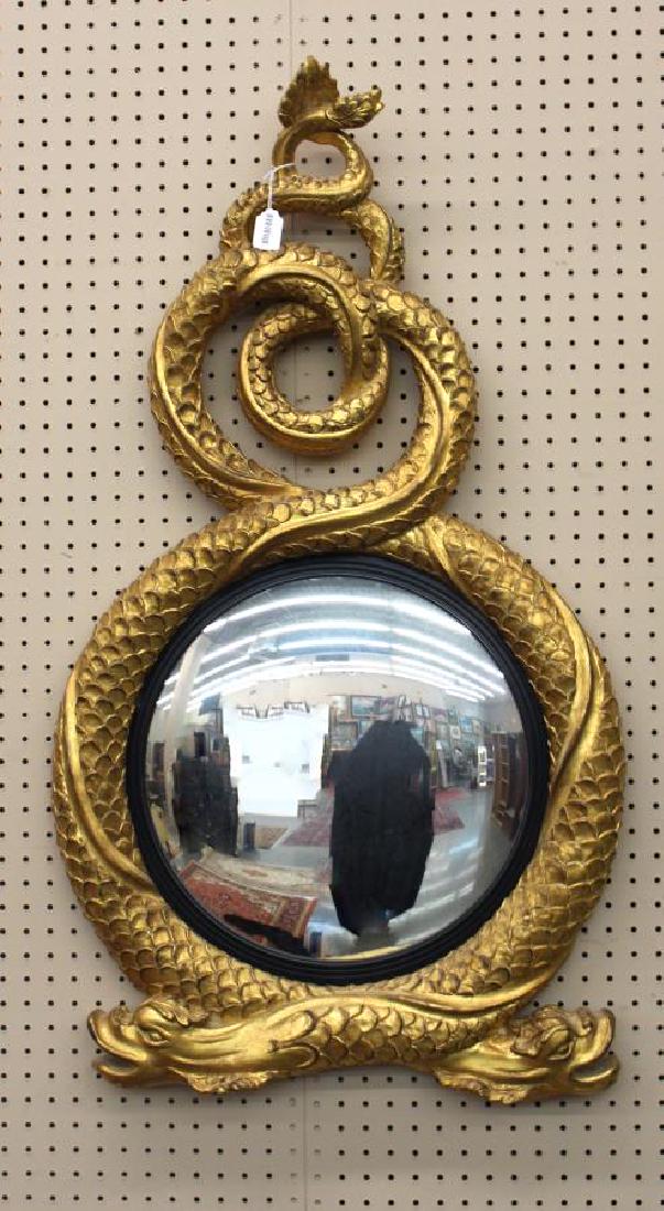 Bullseye Mirror with Dolphins, Serpents (1 of 1)