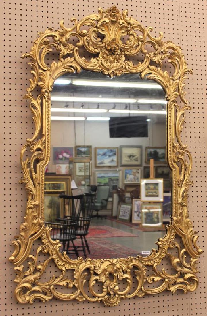 Antique Carved French Wall Mirror (1 of 1)