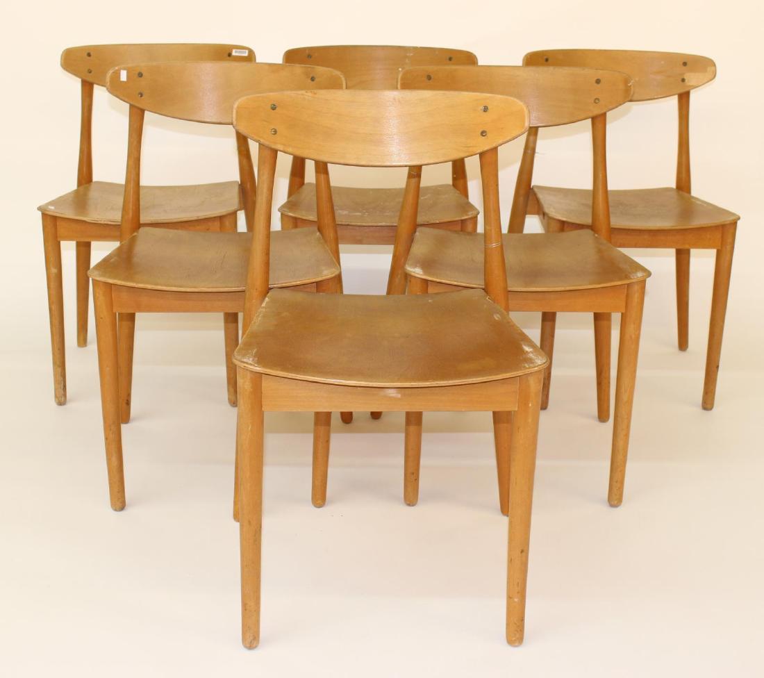 Set of Six Mid-Century Maple Chairs (1 of 3)