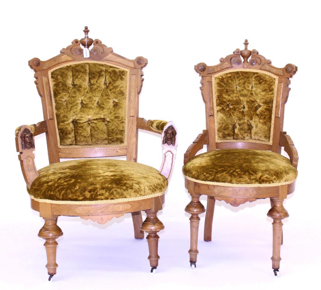 Two, Victorian Carved Chairs (1 of 1)
