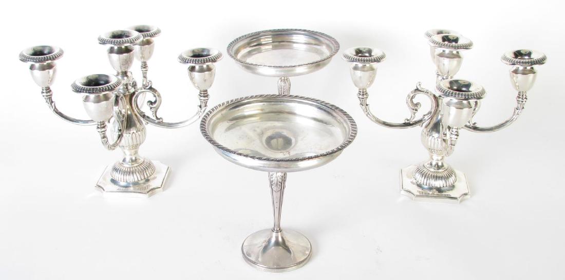 Pair of Weighted Sterling Candelabra and Compotes (1 of 5)