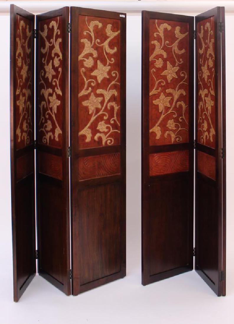 Pair of Three Panel Folding Screens (1 of 2)