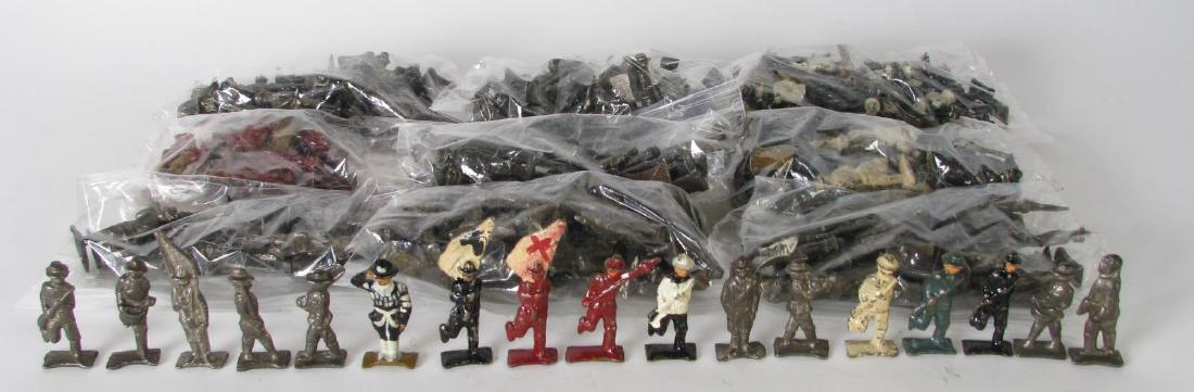 Collection of Vintage Lead Soldiers, 270 pcs: Collection of Vintage Lead Soldiers, 270 pcs, including: buglers, drummers, with rifles, unpainted with flag, misc painted, unpainted at attention, running with painted flag among others, 1.5"-2.5" hi
