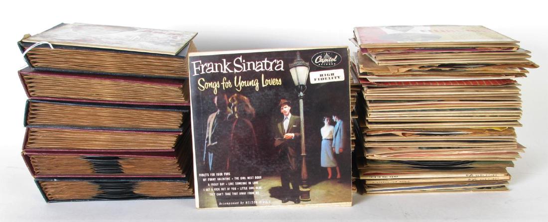 Collection of Mid-Century 45 RPM Records: Collection of Mid-Century 45 RPM Records, approximately 175 total including: "This is Duke Ellington" from Treasury of Immortal Performances; Frank Sinatra "Songs for Young Lovers"; "Me and Juliet" or