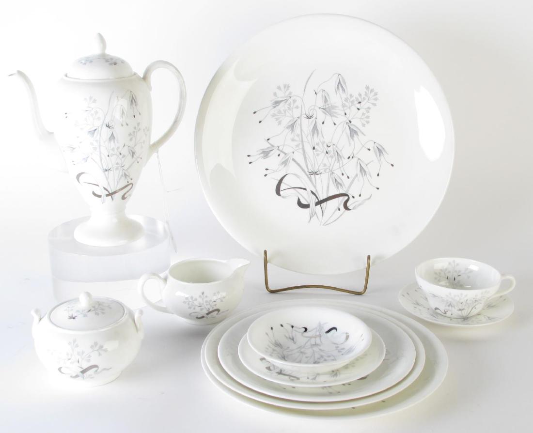 Wedgwood 'Wild Oats' Bone China Service for Eight: Wedgwood 'Wild Oats' Bone China Service for Eight, 73 pieces total including: dinner plates 10" diameter, luncheon plates, salad plates, bowls, bread and butter plates, fruit dishes, cups, saucers, tw