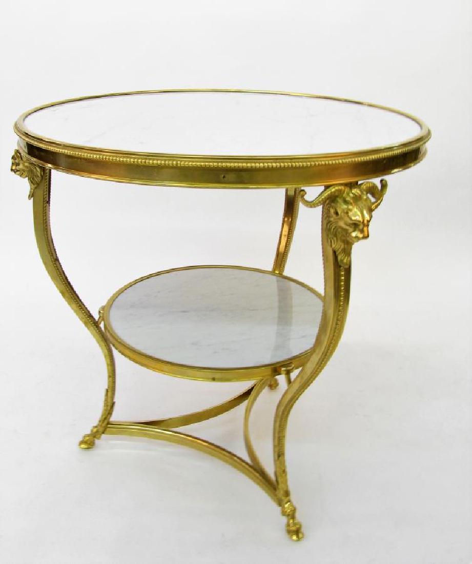 Two Tier Round Marble Top Table (1 of 4)