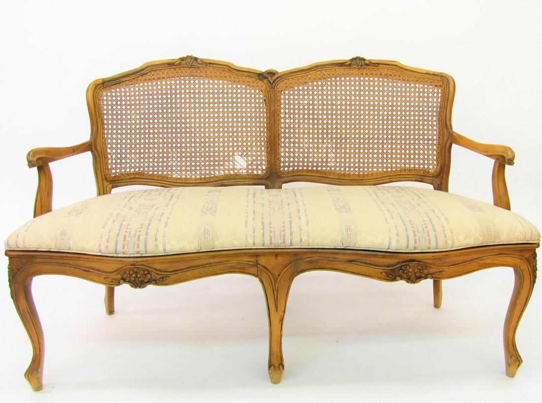 Cane Back and Seat Settee (1 of 4)